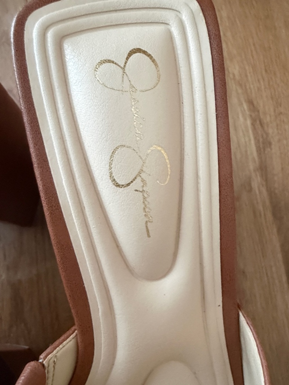 Jessica Simpson Cognac Brown Studded Platform Mules - Picture 8 of 8